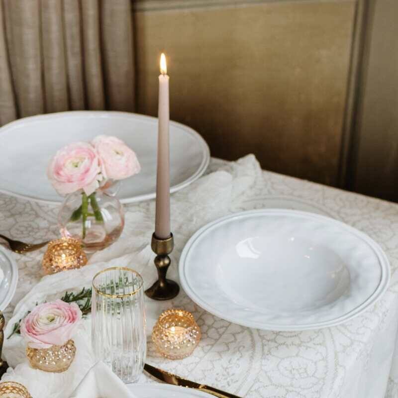 viva by VIETRI Aria White Shallow Serving Bowl