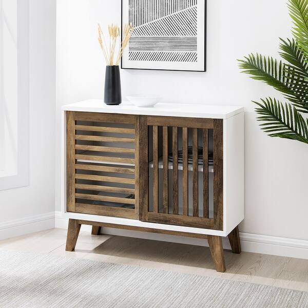 slide 1 of 17, Carson Carrington Saltor Slat Door Console