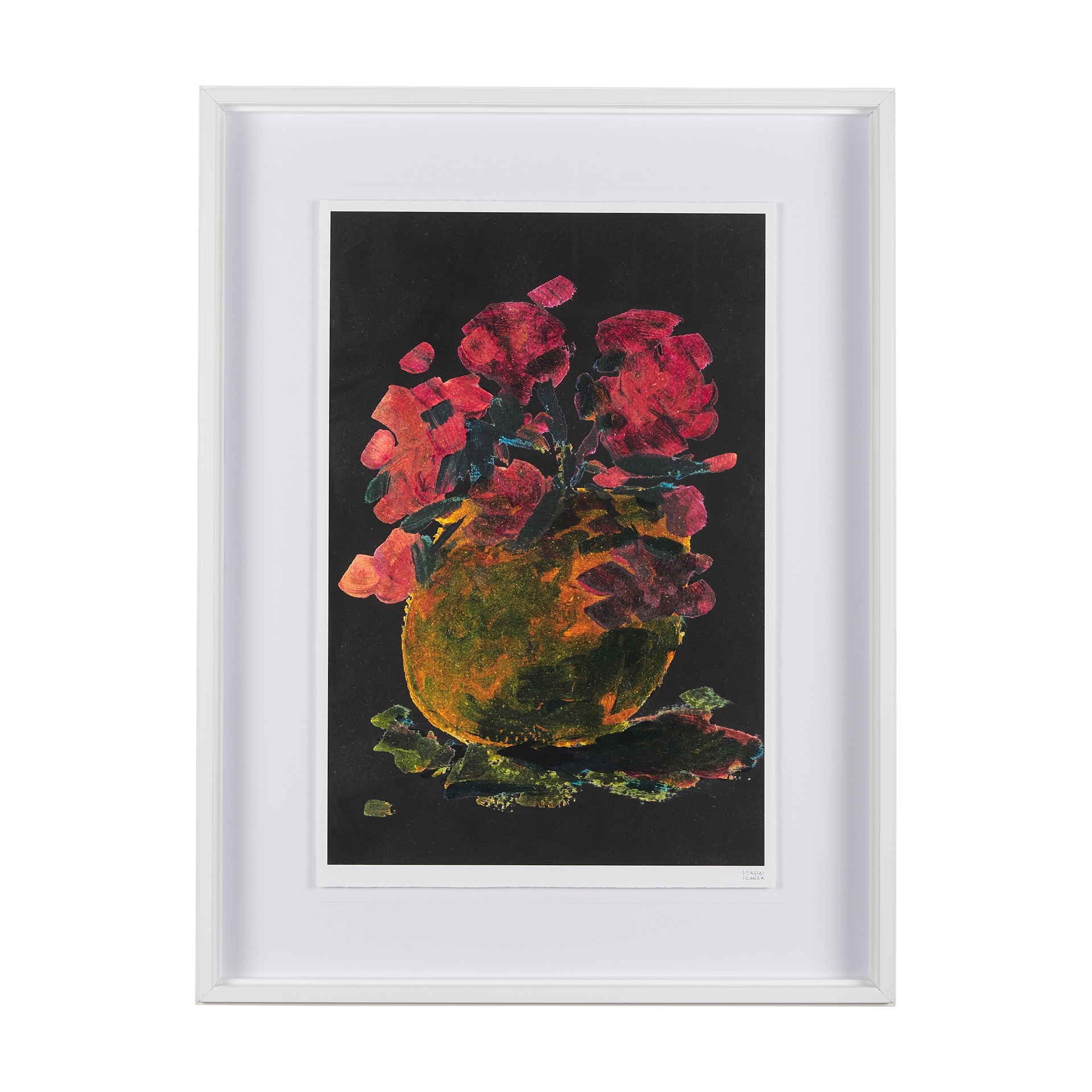 Midnight Flower I by Mercana Studio a Framed Art Print Matted under Glass