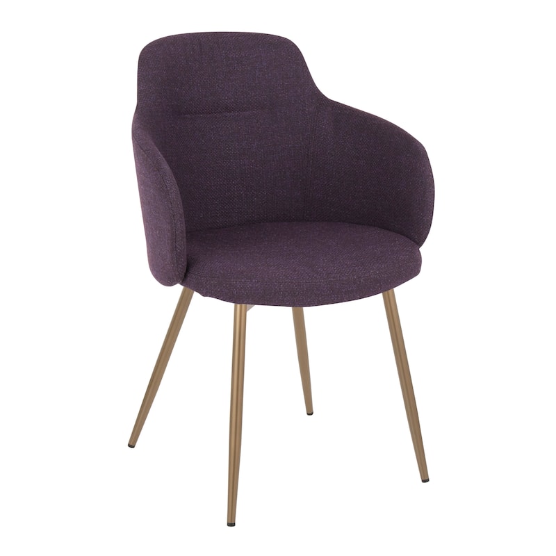 Carson Carrington Iglabo Dining/Accent Chair with Half-Lap Metal Legs (Set of 2) - Purple Fabric/Antique Copper