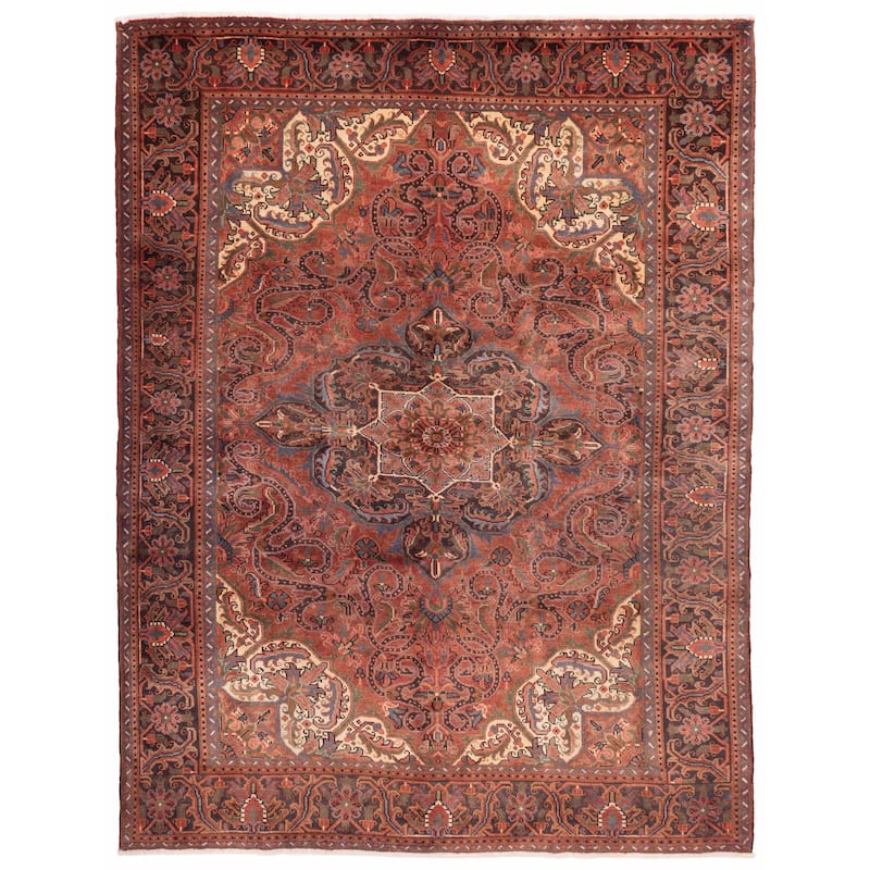 ECARPETGALLERY Hand-knotted Sarabi Dark Red Wool Rug - 8'5 x 11'0