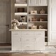 preview thumbnail 2 of 15, Wadrobe White Storage Island with High Gloss Countertop, Kitchen or Closet Organizer