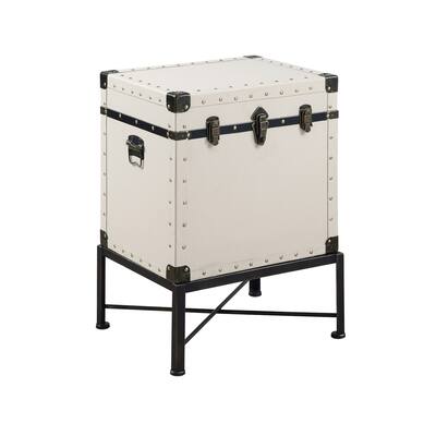Trunk-style Accent Cabinet, White