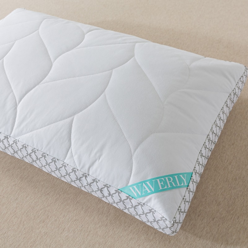 Waverly Antimicrobial Quilted Nano Feather Pillow with Gusset - White