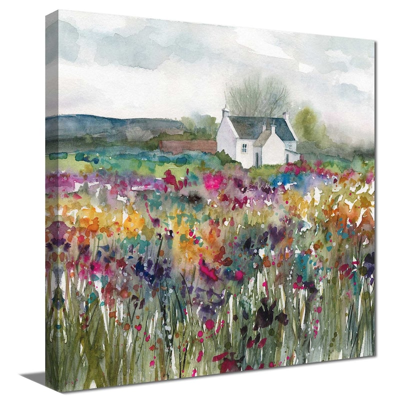 "Wildflower Cottage" by Carol Robinson Print on Canvas