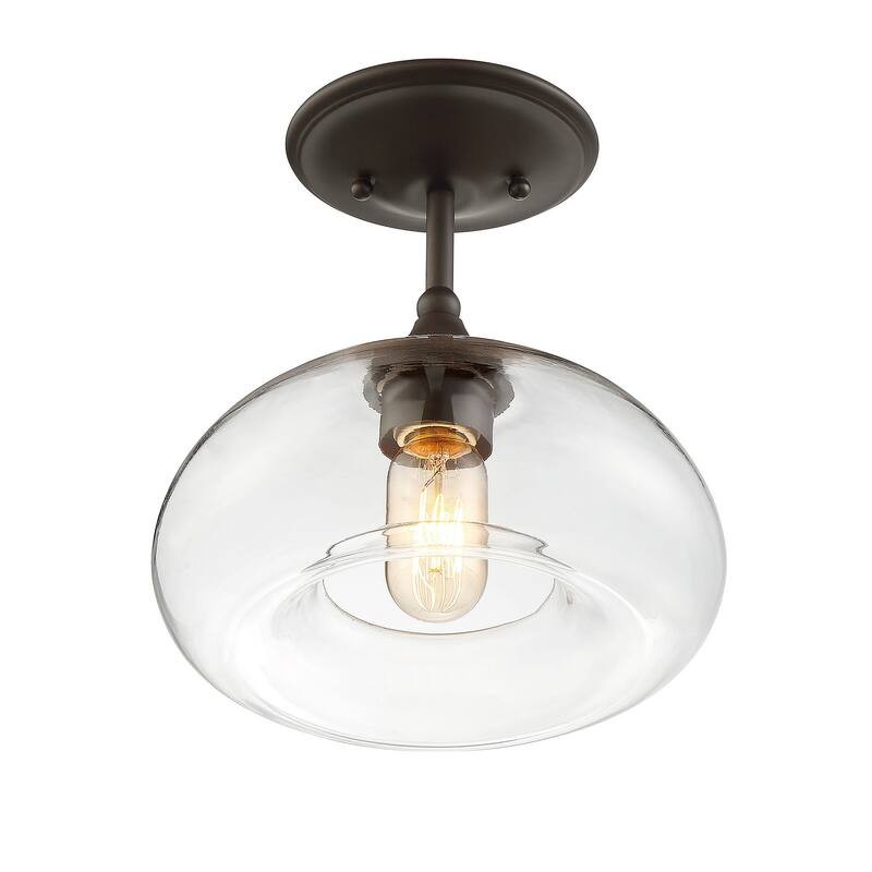 Bellevue Single Light 11" Wide Semi-Flush Ceiling Fixture