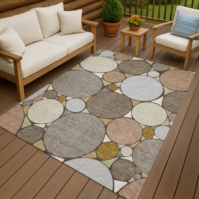 Machine Washable Indoor/ Outdoor Contemporary Rowan Chantille Rug