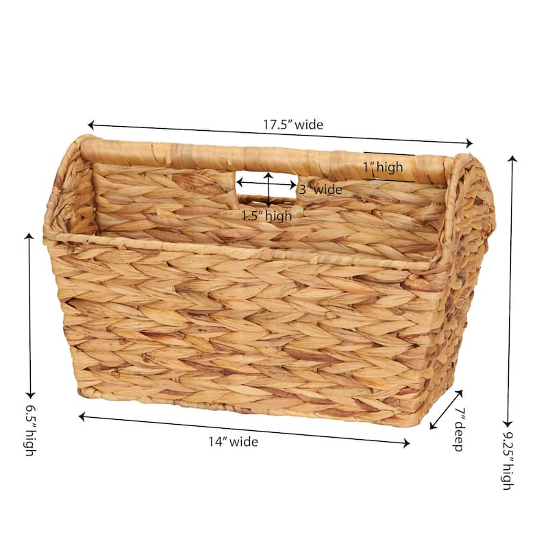 Household Essentials Water Hyacinth Wicker Magazine Basket