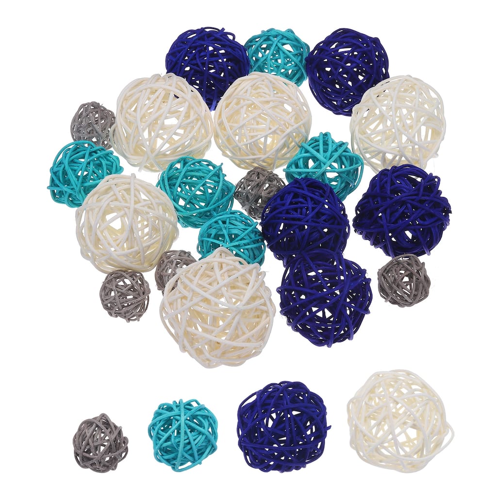 20 Pcs Vase Filler Decorative Balls, 2.4/2/1.6/1.2" Wicker Rattan Decor, Balls Bowl Fillers
