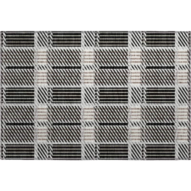 Premium Washable Super Soft Modern Plaid Mayfield Rug