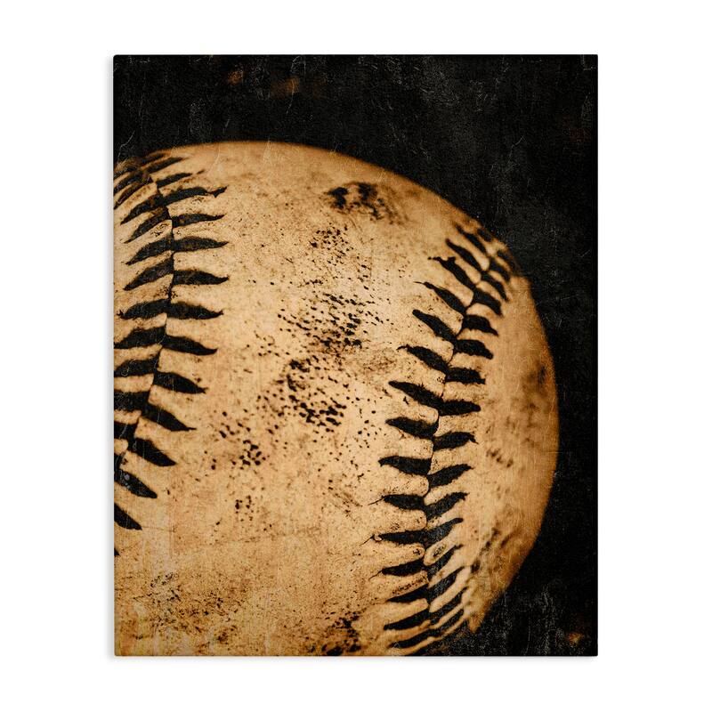 Stupell Vintage Baseball Close Up Canvas Wall Art Design By Kim Allen - 24 x 30