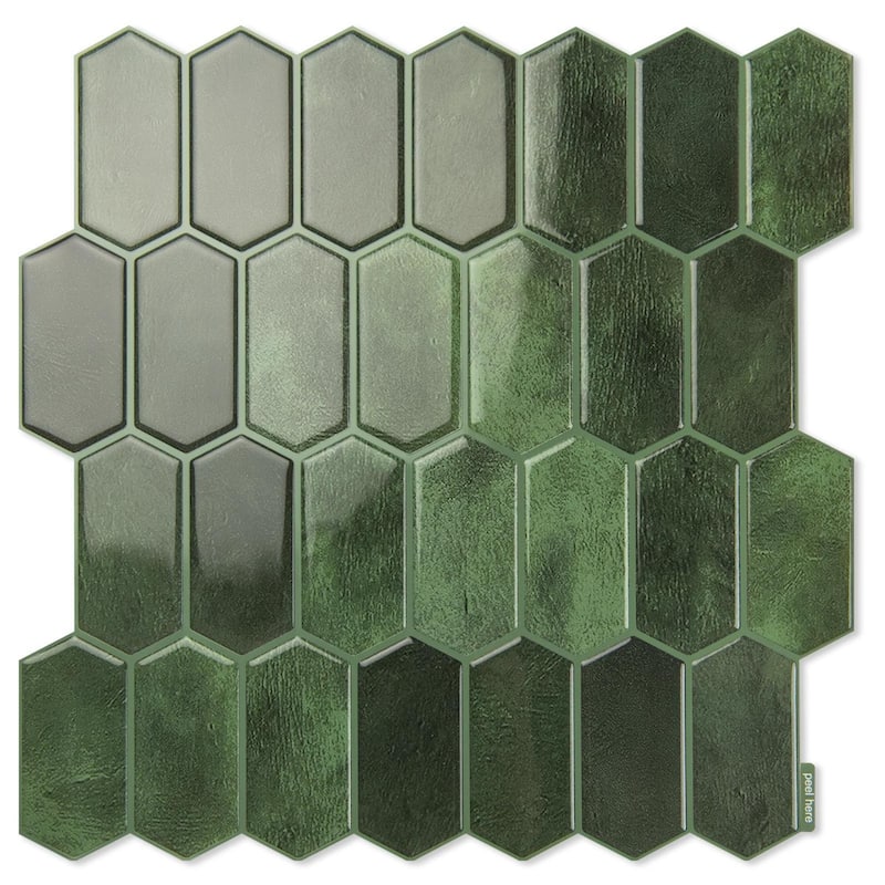 Art3d 10pcs Peel and Stick Backsplash Thickened Wall Tiles, 12''x12'', Cover 10 Sq.Ft.