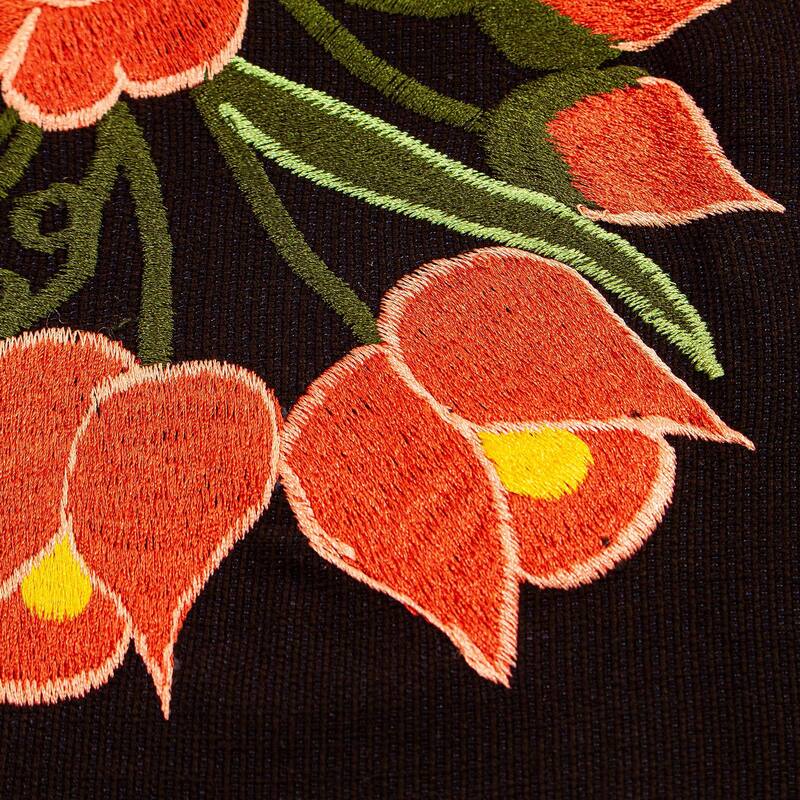 Novica Handmade Orange Chiapas Flowers Cotton Table Runner