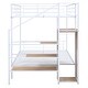 preview thumbnail 9 of 24, Full Over Full Metal Bunk Bed with Lateral Storage Ladder and Wardrobe,Simple Yet Contemporary Bunk Bed,White
