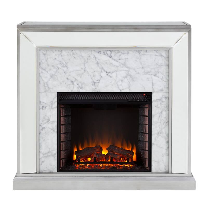 SEI Furniture Tranton Glam Mirror Electric Fireplace - N/A