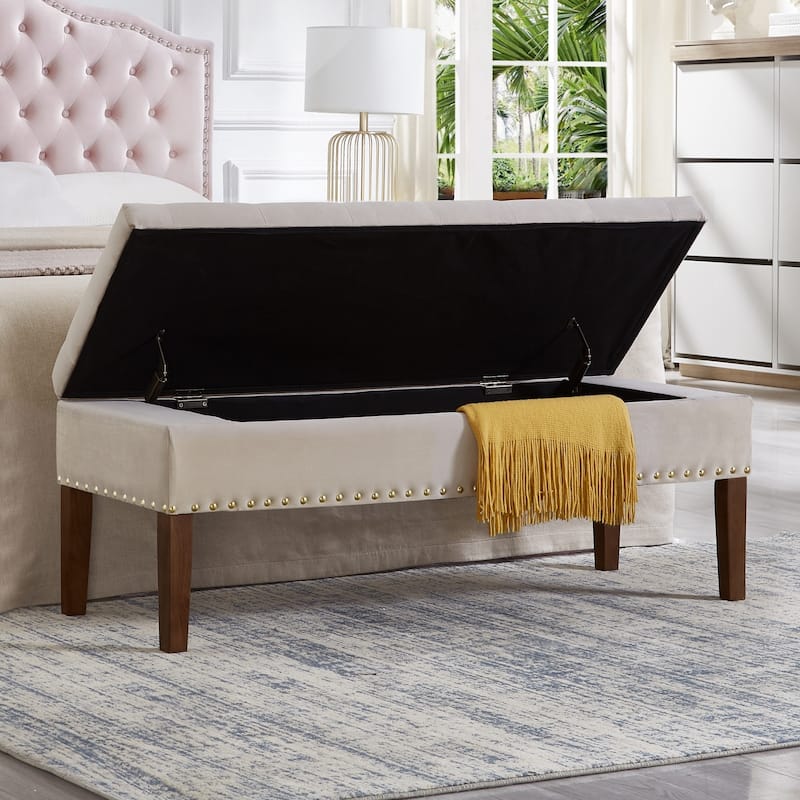 Tufted Bench with Storage