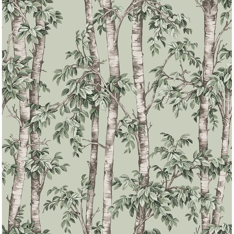 Fine Decor Bastian Green Trees Wallpaper - N/A