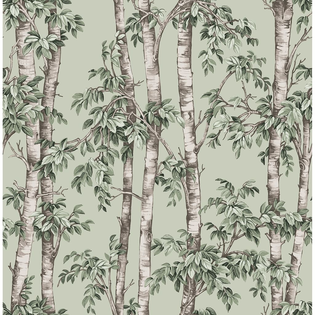 Fine Decor Bastian Green Trees Wallpaper - N/A