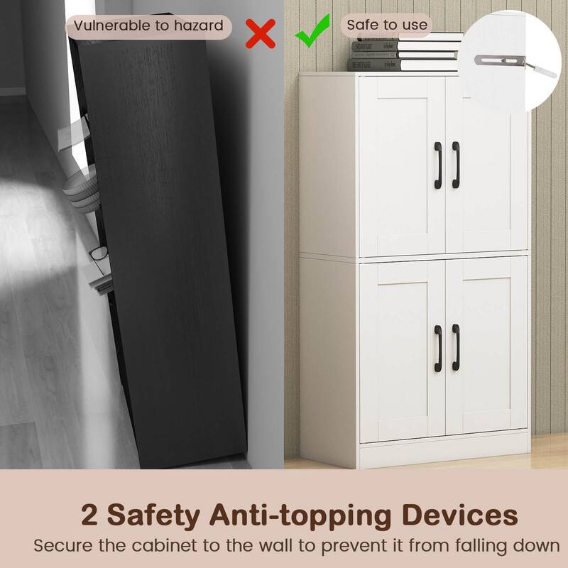 Costway Bathroom Cabinet with Doors & Adjustable Shelves Storage - See Details