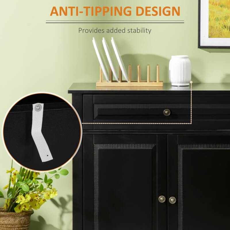 Sideboard Cabinet with 2 Drawers & 3 Doors, Multifunctional Kitchen Storage Cabinet, Coffee Bar Cabinet with Adjustable Shelves