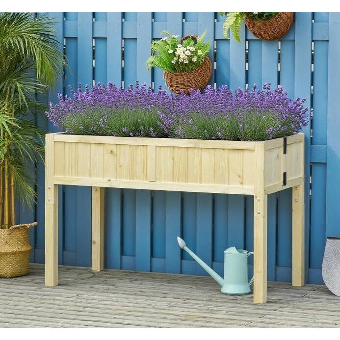 Classic Outdoor Planter Folding Wooden Raised Garden Bed Planter Box
