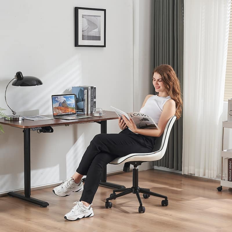 Ergonomic Office Chair Swivel Armless Desk Chair with Wheels