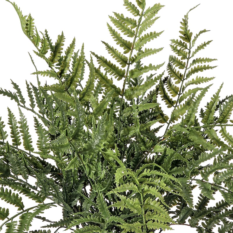 19" Potted UV Leather Fern