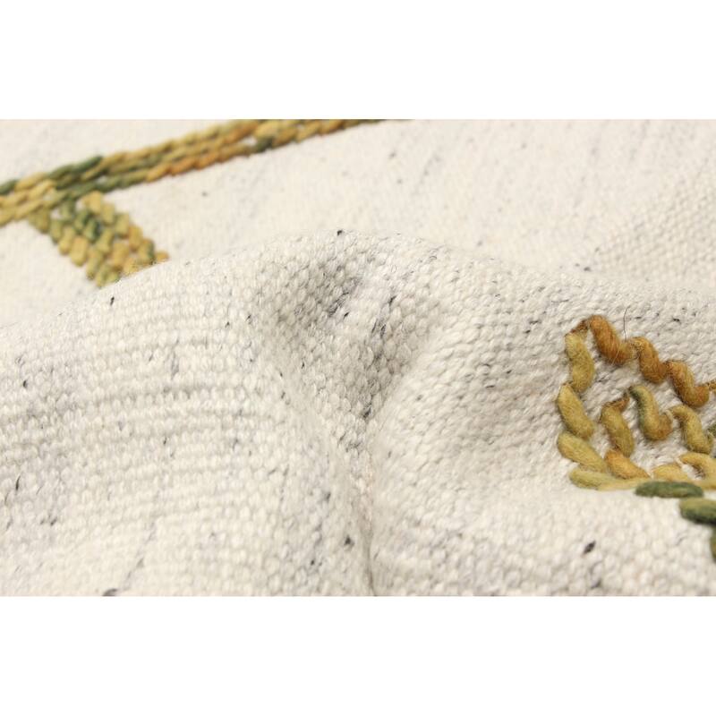 ECARPETGALLERY Braid weave Sienna Cream Wool Rug - 5'5 x 8'0