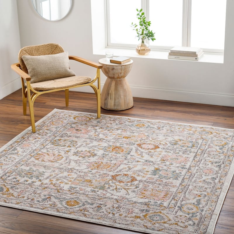 Livabliss Ankara Updated Traditional Floral & Botanical Area Rug - 6' 7" x 6' 7" - Square
