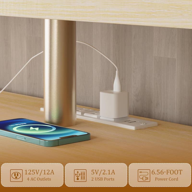 TV Stand for TVs up to 65" with LED Lights & Power Outlets