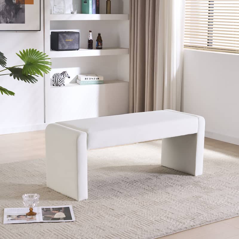 Velvet/Faux Leather Entryway Bench End of Bed Bench Upholstered Modern Window Bench for Dining Room/Bedroom