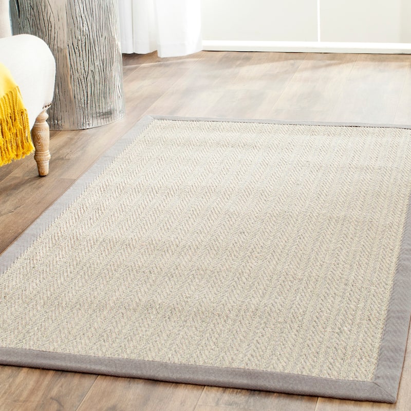 SAFAVIEH Handmade Natural Fiber Hildeburg Border Sisal Rug - 3' x 5' - Grey Brown/Grey