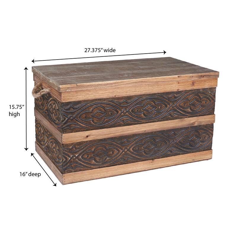 Household Essentials Decorative Trunk - 16.0"L x 27.4"W x 15.8"H