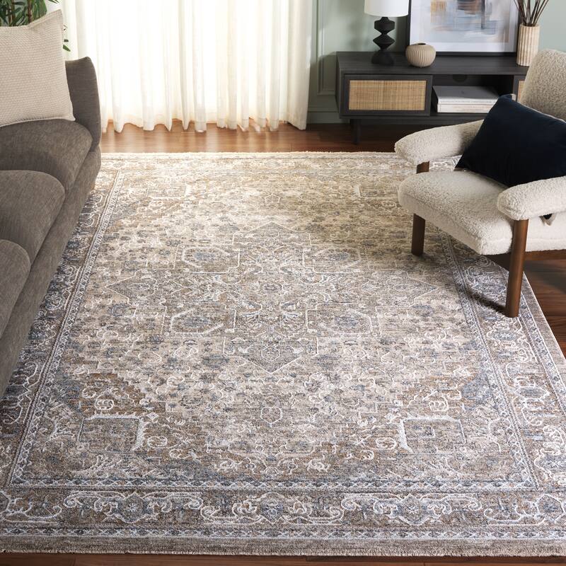 SAFAVIEH Kendal Verzhinia Traditional Rug - Grey/Ivory Beige - 4' x 5'7"