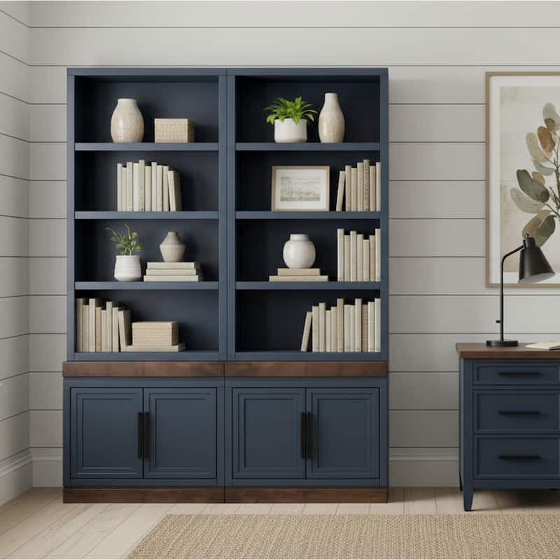 Bridgevine Home Nora Modular 2-Door Base Cabinet, No Assembly Required, Two-Tone Finish