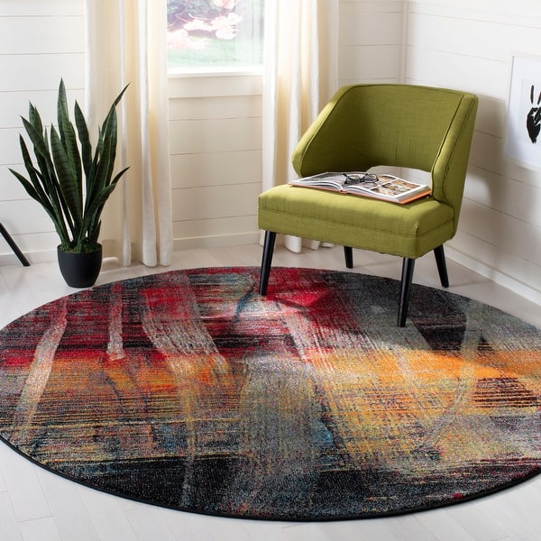 slide 2 of 16, SAFAVIEH Porcello Reglindis Modern Abstract Rug 4' Round - Multi - Round