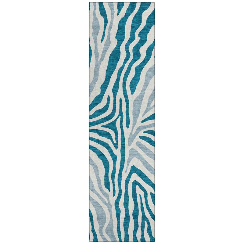 Machine Washable Indoor/ Outdoor Modern Prints Chantille Rug