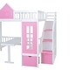 preview thumbnail 16 of 34, Stairway Bunk Bed with Changeable Table, Wood House Bedframe with Window & 2 Drawers, Bunk Bed Turn into Upper Bed and Down Desk