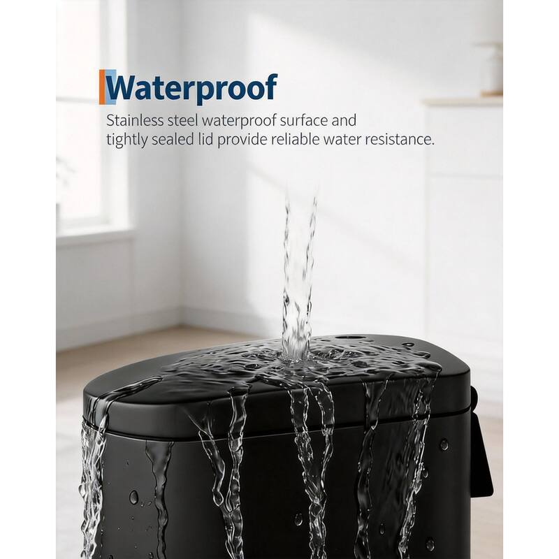 13 Gal / 50 l Slim Trash Can, Soft Close Lid