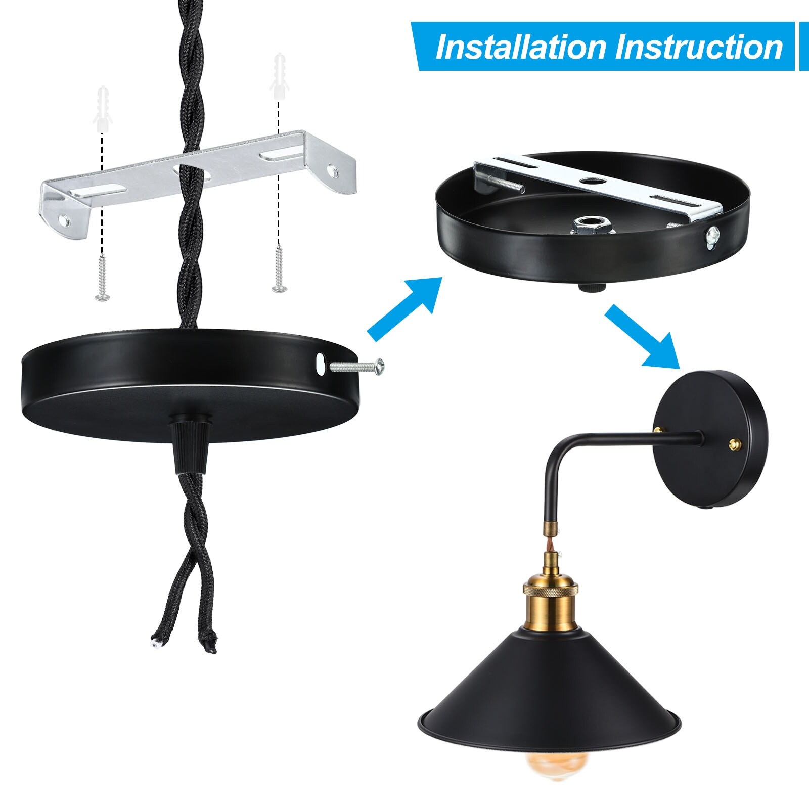 Wall light fixing bracket outlet