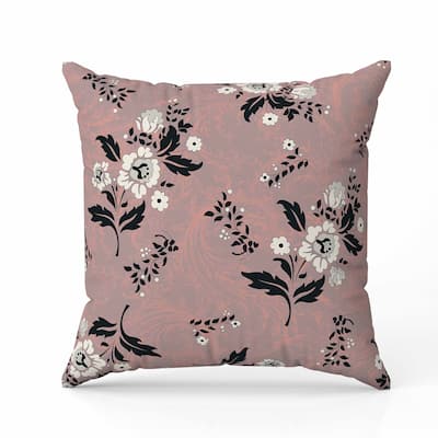 Meadow Strokes Faux Suede Reversible Throw Pillow Light and Red