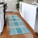 preview thumbnail 106 of 121, Premium Washable Super Soft Modern Plaid Mayfield Rug Teal - 2'3" x 7'6"