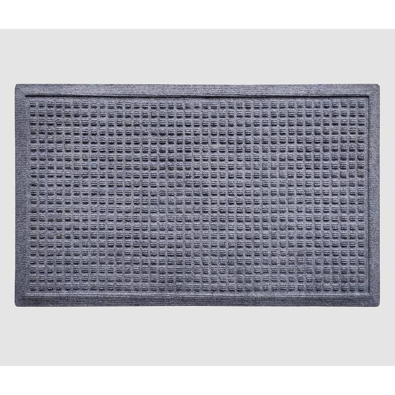 A1HC New All Weather Superior Dirt and Moisture Absorbing Polypropylene Door Mat with Non-Slip Backing for Inside Outside Use - 24"x36" - Dark Gray