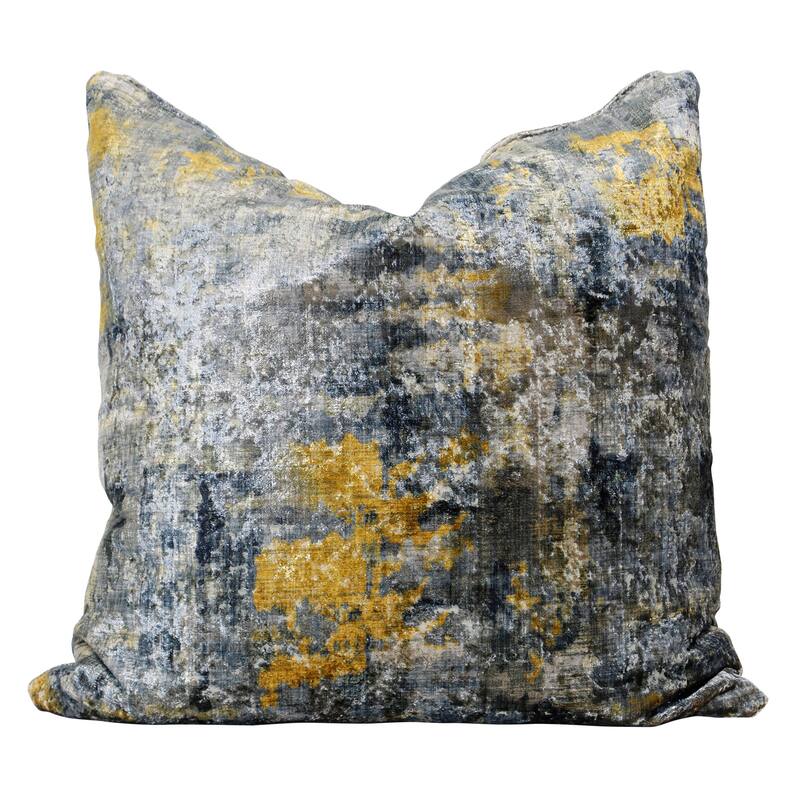 Harp & Finial Aura Pillow - Down Feather Insert - Blue
