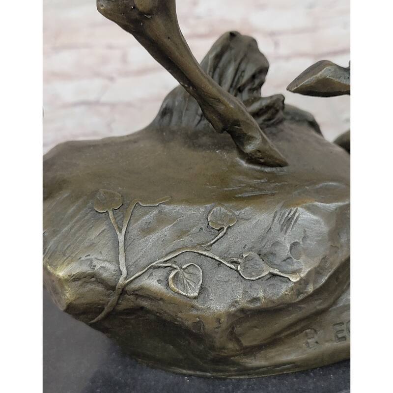 Signed Original Male Elk Mountain Deer Caribou Hunter Decor Bronze Sculpture Art