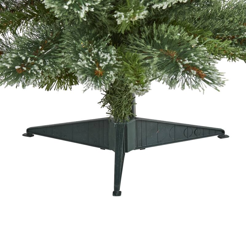 3' Pre-Lit Wisconsin Slim Snow Tip Pine Artificial Christmas Tree, Warm Clear LED Lights - 3 Foot