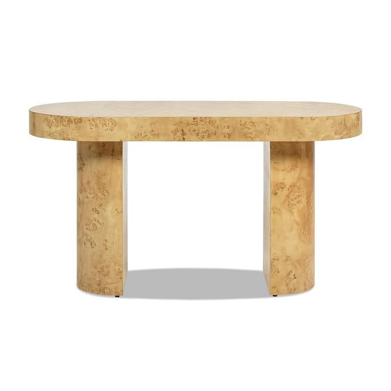 Jesse 55.5" Contemporary Single Drawer Burl Wood Oval Computer Desk
