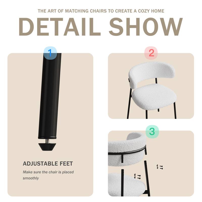 Modern Teddy Velvet 4 Piece Kitchen Dining Chair Set with Cushions, Metal Legs for Dining Room Kitchen Living Room Bedroom