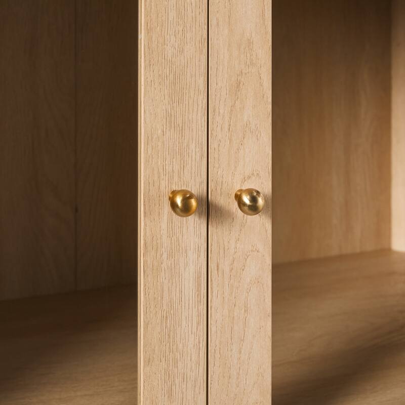 Walker Edison Modern Fluted Glass Bookshelf Cabinet