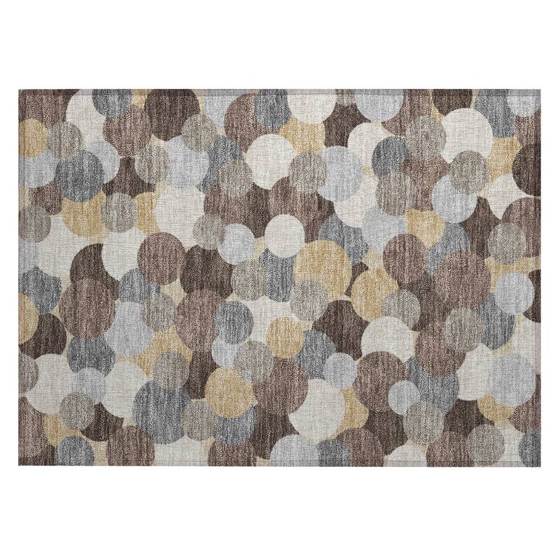 Machine Washable Indoor/ Outdoor Mucho Bubbles Chantille Rug